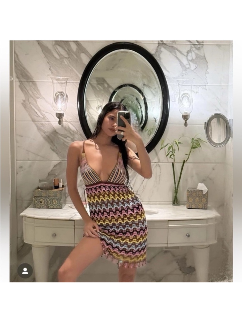 ZARA CROCHET KNIT MINI DRESS - Picture 5 of 15